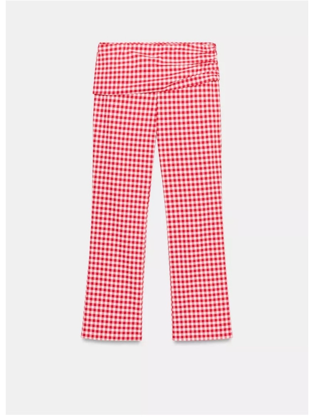 Zara Red & White Gingham cropped pant SZ medium